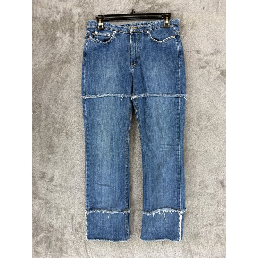 Polo‎ Jeans Co Ralph Lauren Womens 4X31 Blue Deconstructed Raw Hem Bootcut Jeans
